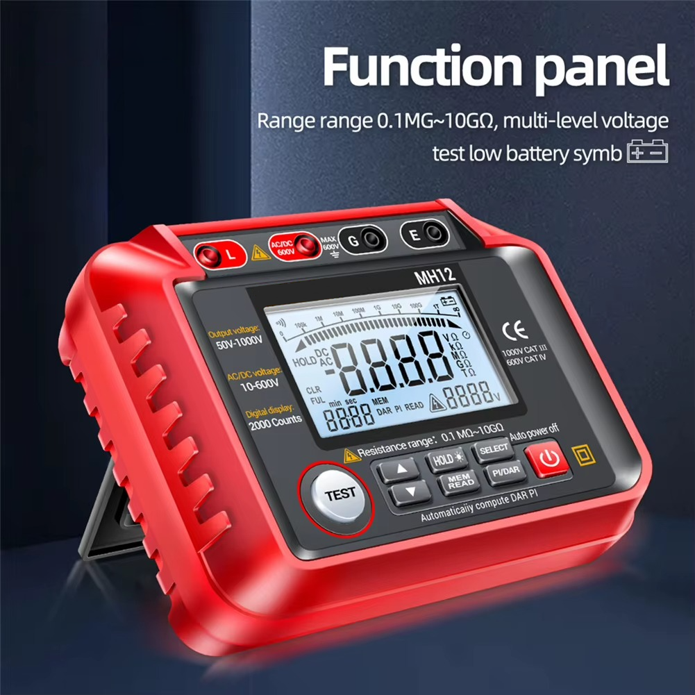 Digital Megohmmeter with Insulation Resistance Testing and 100 Reading Memory All Vera Mart
