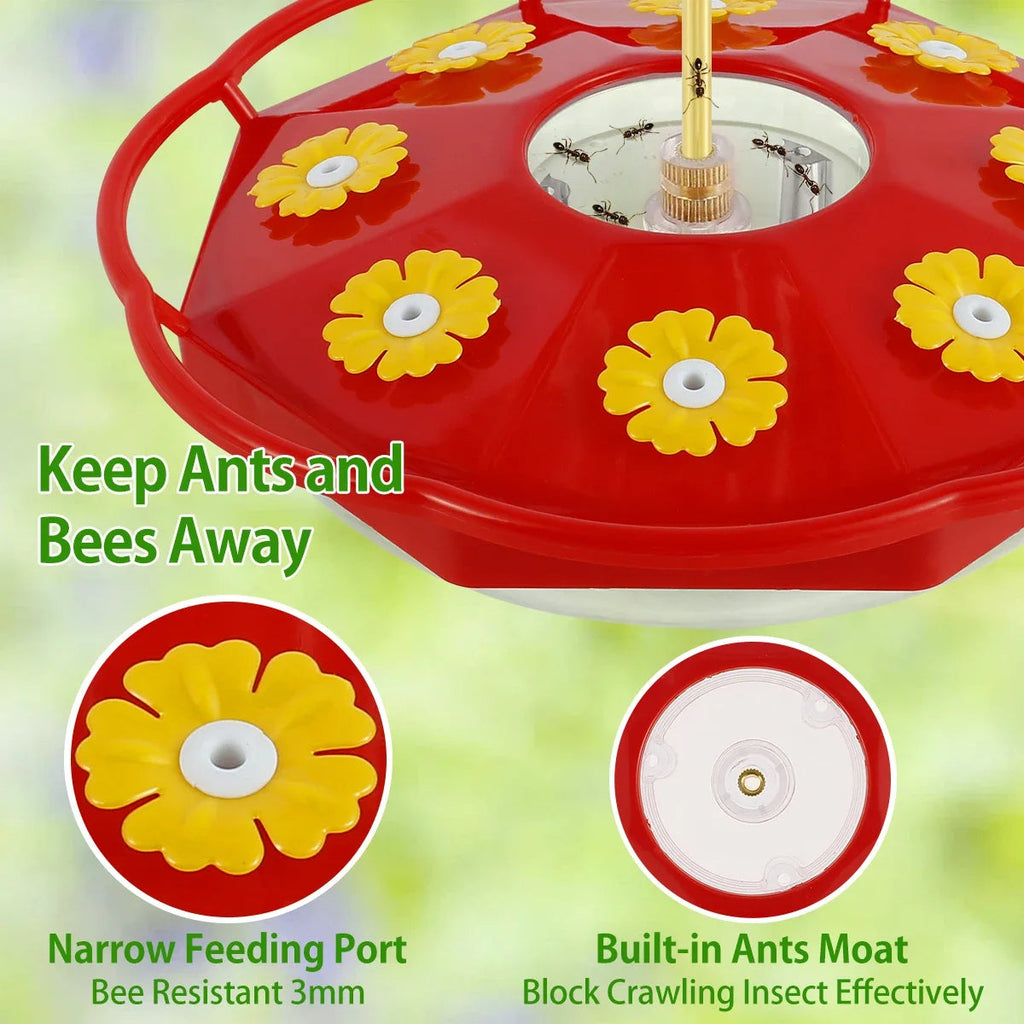 Eight Port Hummingbird Feeder with Transparent Base and Ant Bee Proof Design All Vera Mart