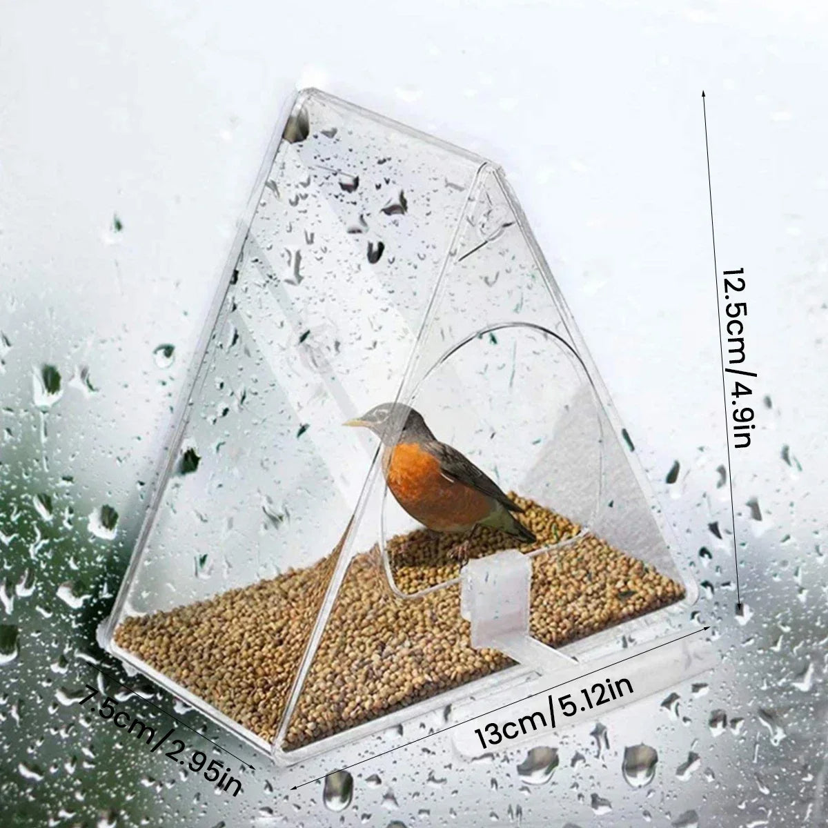 Window Mount Bird Feeder with Clear Acrylic Walls and Suction Cup All Vera Mart