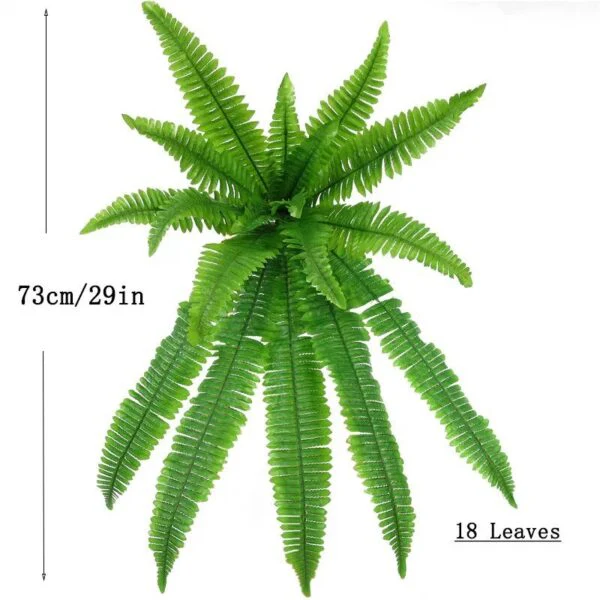 Artificial Boston Fern with Flexible Stems for Planters, Hanging Baskets and Decorative Pots