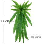 Artificial Boston Fern with Flexible Stems for Planters, Hanging Baskets and Decorative Pots