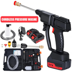 Cordless Pressure Washer with Two Rechargeable Batteries Nozzles and Water Hose