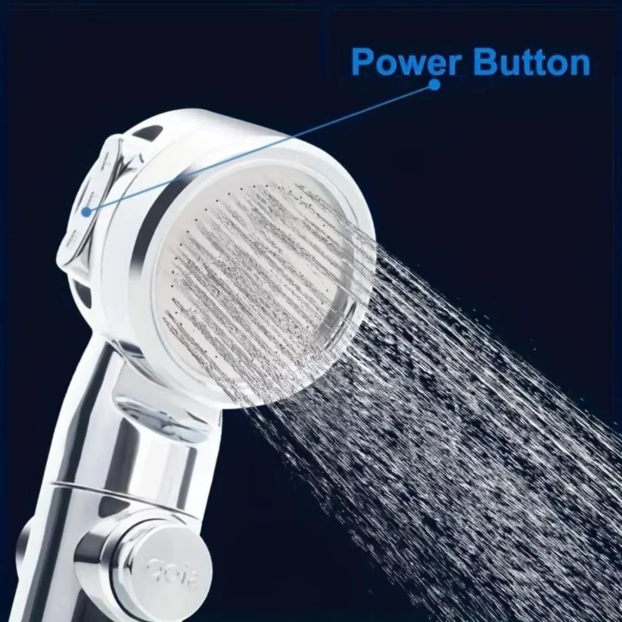 USB Rechargeable Portable Shower Pump with a Handheld Shower Head and Adjustable Water Pressure