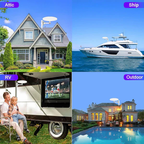 Outdoor HD TV Antenna with Built-in Amplifier and 40ft Cable All Vera Mart