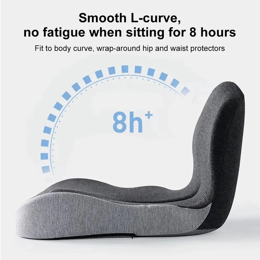L-Shaped Memory Foam Cushion with Lumbar Support and Removable Washable Cover All Vera Mart