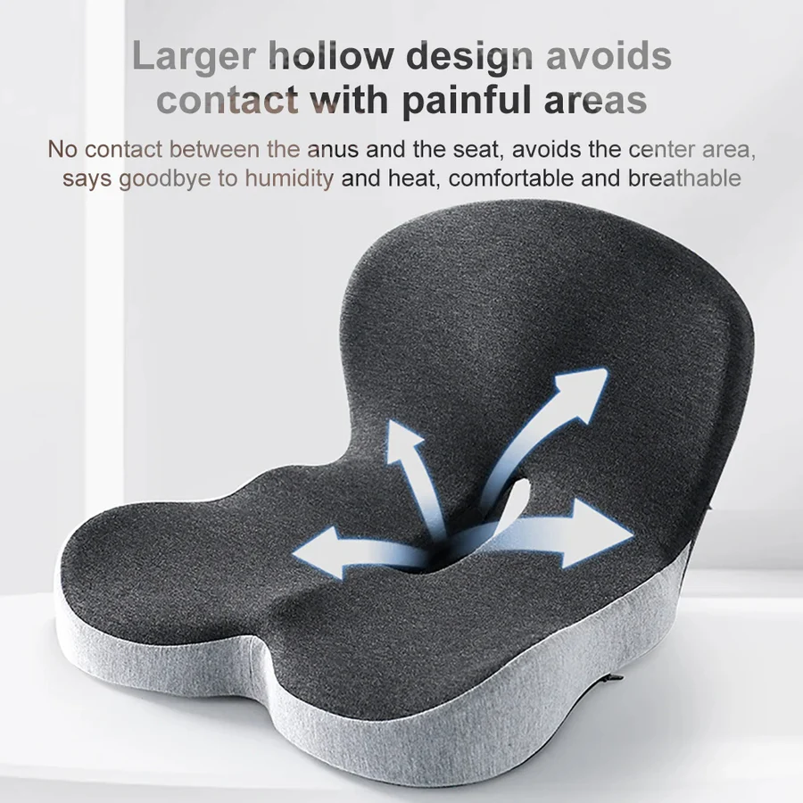 L-Shaped Memory Foam Cushion with Lumbar Support and Removable Washable Cover All Vera Mart