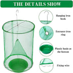 Hanging Fly Trap with Non-Toxic Bait and Expandable Capture Chamber, Reusable All Vera Mart