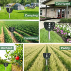Solar Bird Repellent with Ultrasonic Pulses and Flashing LED Light, USB Backup All Vera Mart