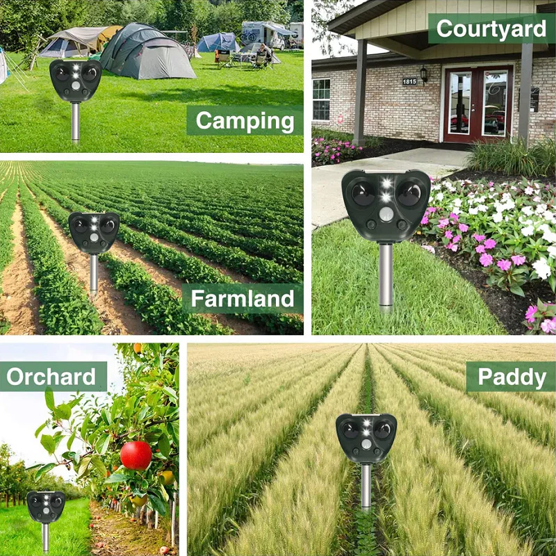 Solar Bird Repeller with Motion Sensor and Ultrasonic Frequency, 30ft Range All Vera Mart