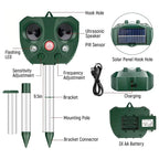 Solar Bird Repellent with Ultrasonic Pulses and Flashing LED Light, USB Backup All Vera Mart