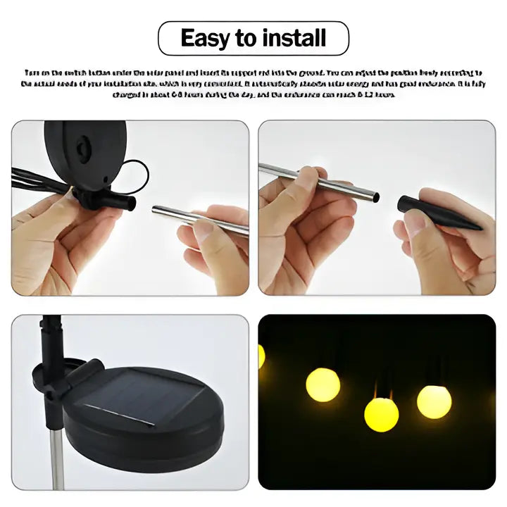Garden Solar Lights with Firefly Twinkle and Flexible Stems, Warm White All Vera Mart
