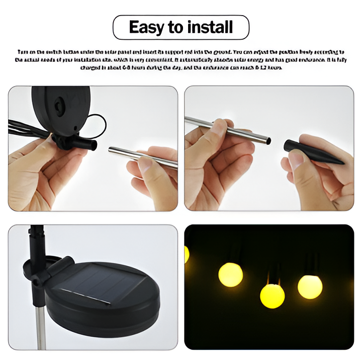 Solar Garden Stakes with Firefly Flicker Effect and Flexible Stems, 27.5 Inch All Vera Mart