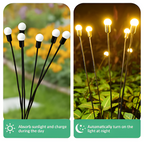 Solar Garden Stakes with Firefly Flicker Effect and Flexible Stems, 27.5 Inch All Vera Mart