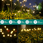 Solar Garden Stakes with Firefly Flicker Effect and Flexible Stems, 27.5 Inch All Vera Mart