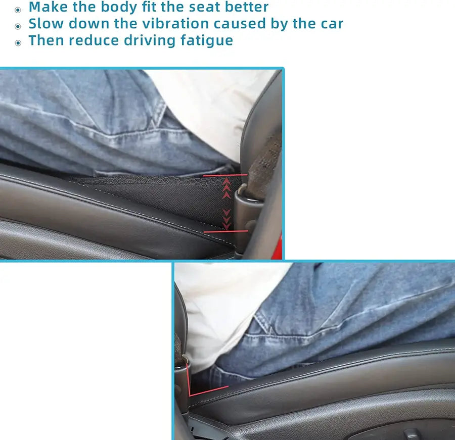 Seat Cushion for Short Drivers with 3.5 in Lift and Memory Foam, Removable Cover All Vera Mart