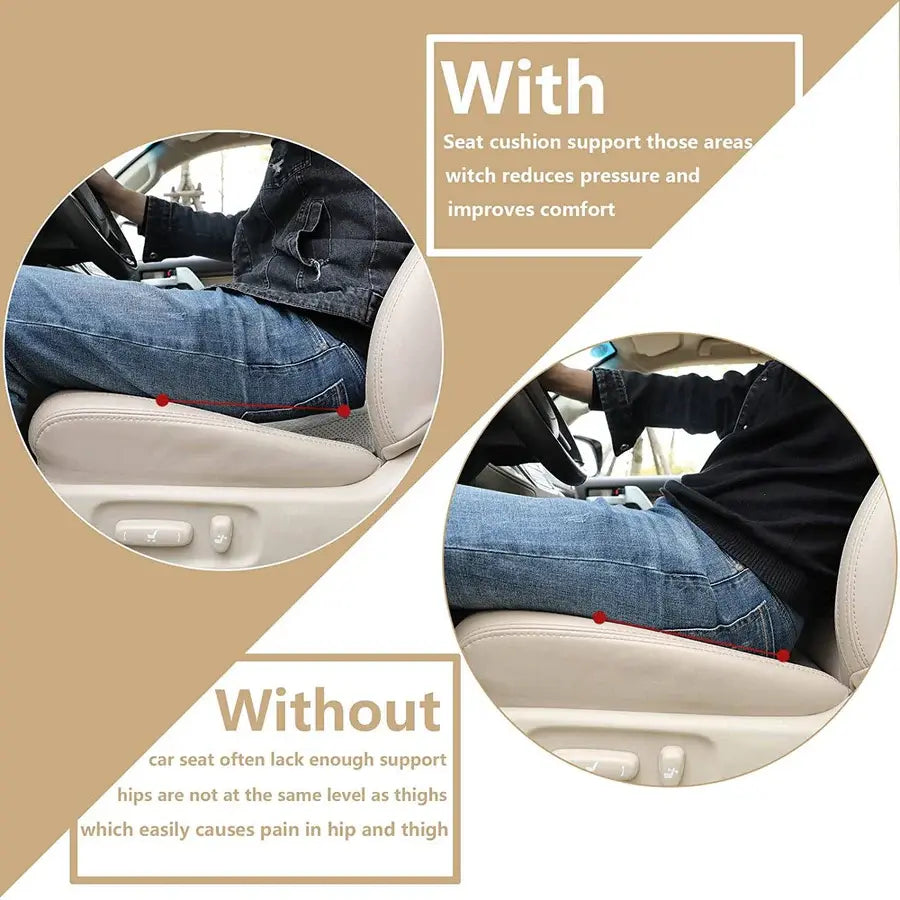 Seat Cushion for Short Drivers with 3.5 in Lift and Memory Foam, Removable Cover All Vera Mart