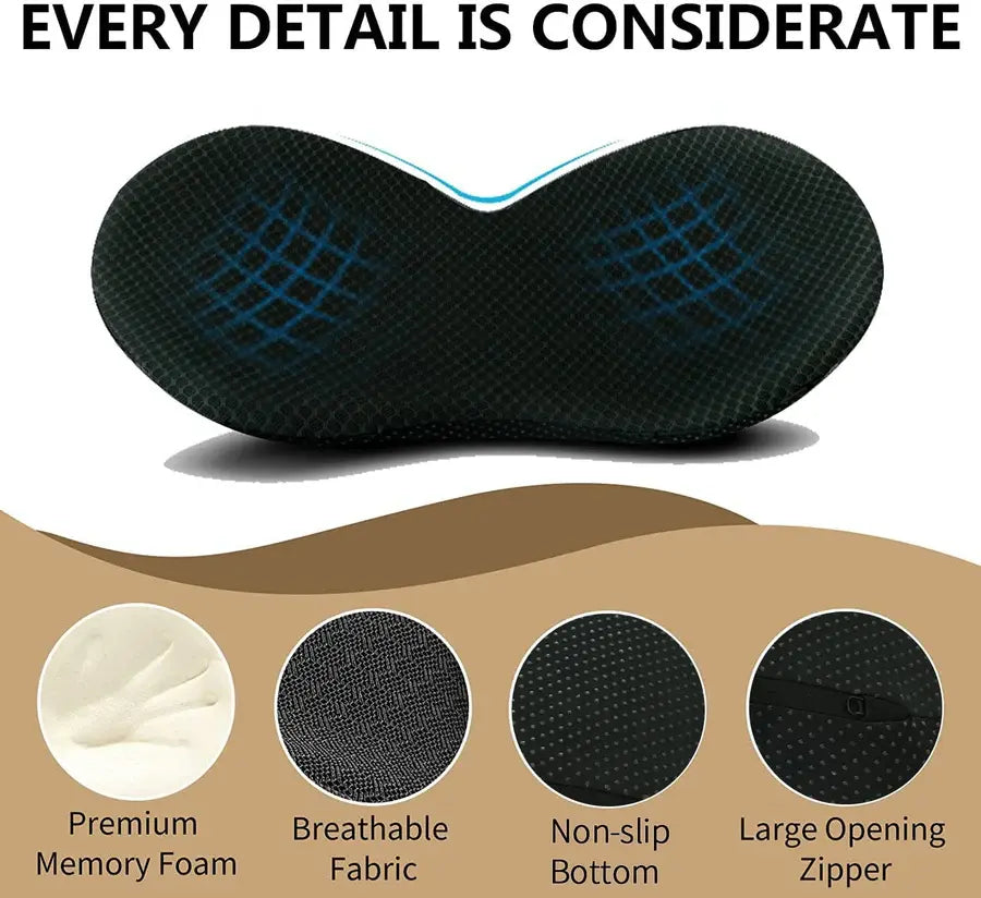 Seat Cushion for Short Drivers with 3.5 in Lift and Memory Foam, Removable Cover All Vera Mart
