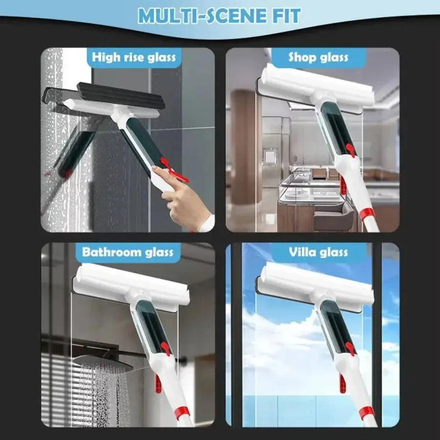 Telescopic Window Cleaning Tool with Integrated Spray and Microfiber Pad, 51-Inch Reach All Vera Mart