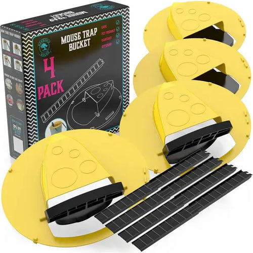 5-Gallon Bucket Mouse Trap Lid with Auto-Reset Ladder and Non-Toxic Design, 4-Pack All Vera Mart