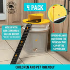 5-Gallon Bucket Mouse Trap Lid with Auto-Reset Ladder and Non-Toxic Design, 4-Pack All Vera Mart
