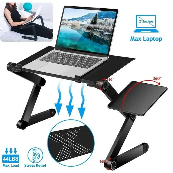 Adjustable Laptop Stand with Multi-Angle Adjustment and Detachable Mousepad, Foldable All Vera Mart