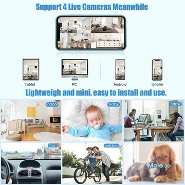 Wireless Security Camera with 1080p HD Recording and Night Vision, Motion Detection All Vera Mart