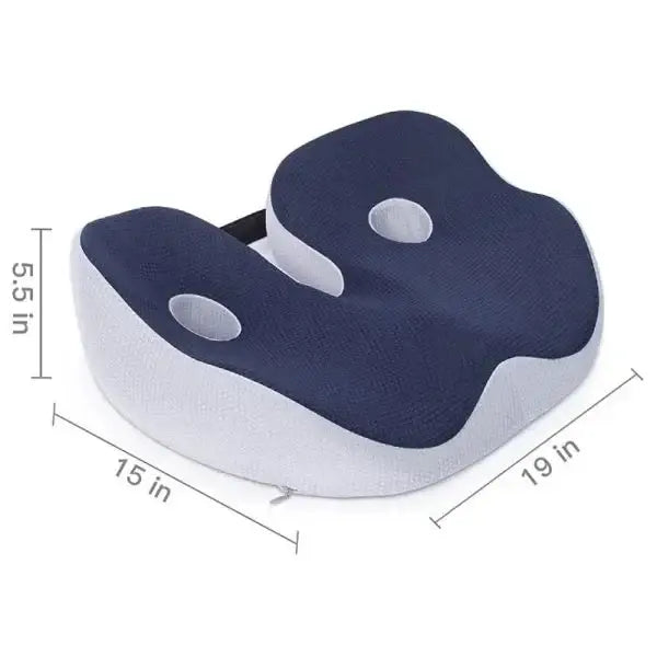 Memory Foam Seat Cushion with Repositionable Inserts and Breathable Cover, Non-Slip Base All Vera Mart