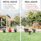 Metal Plant Sculpture with Weatherproof Steel and Rustic Finish, Indoor Outdoor Accent All Vera Mart