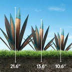 Metal Plant Sculpture with Weatherproof Steel and Rustic Finish, Indoor Outdoor Accent All Vera Mart