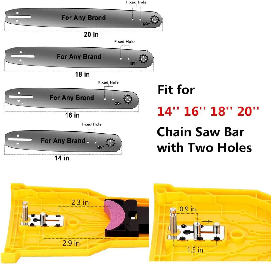 Chainsaw Chain Sharpener with Adjustable Dual Pin Mount and Portable Touch Up Stone All Vera Mart