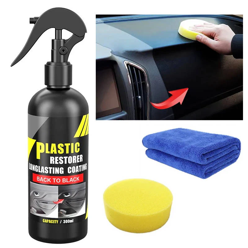 Black Plastic Trim Restorer with Ceramic Coating and UV Protection, 10.1oz All Vera Mart