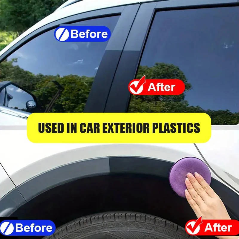 Black Plastic Trim Restorer with Ceramic Coating and UV Protection, 10.1oz All Vera Mart