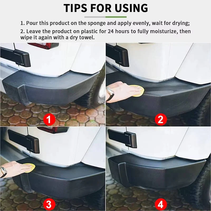 Black Plastic Trim Restorer with Ceramic Coating and UV Protection, 10.1oz All Vera Mart
