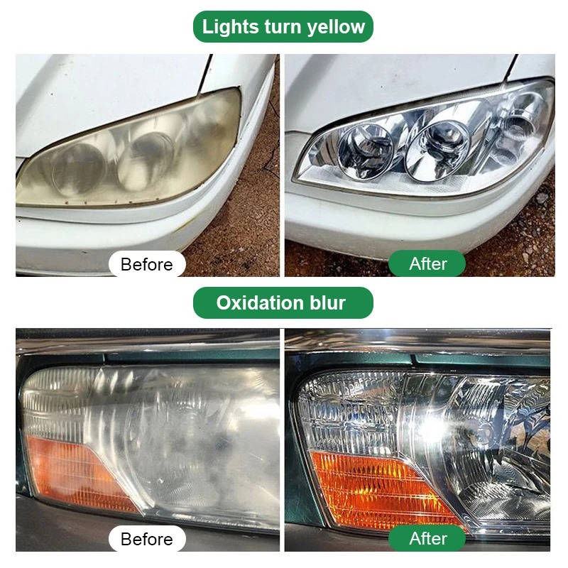 Headlight Lens Restoration and Oxidation Removal with Protective Coating, 2-Pack All Vera Mart