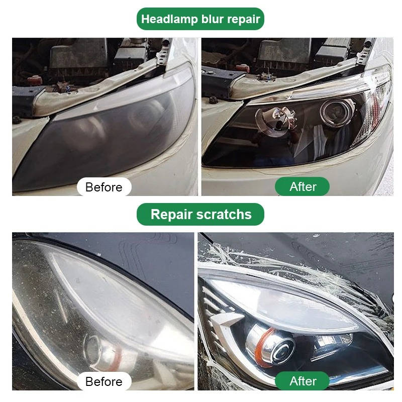 Headlight Lens Restoration and Oxidation Removal with Protective Coating, 2-Pack All Vera Mart