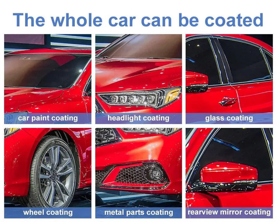 Ceramic Car Coating with Hydrophobic Protection and Microfiber Towel, Up to 12-Month Gloss All Vera Mart