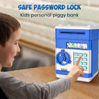 Kids Electronic Piggy Bank with Automated Bill Slot and Dual Lock Security, LED Prompts All Vera Mart