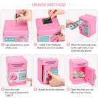Kids Electronic Piggy Bank with Automated Bill Slot and Dual Lock Security, LED Prompts All Vera Mart
