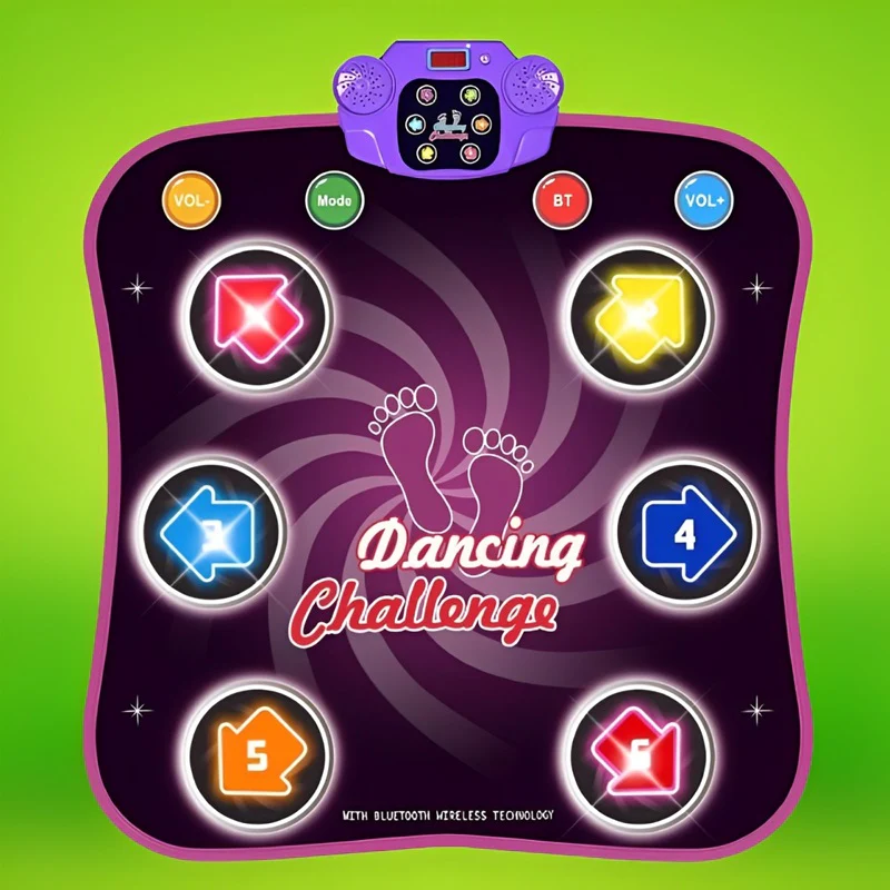 Dance Mat for Kids with Flashing Arrow Lights and Wireless Music Connection All Vera Mart