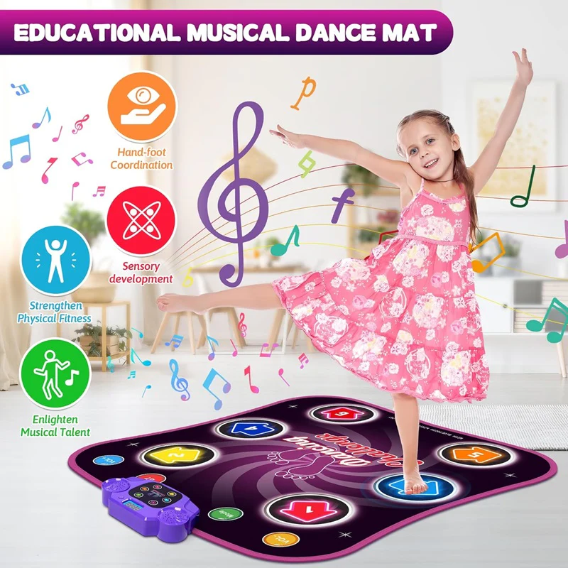 Dance Mat for Kids with Flashing Arrow Lights and Wireless Music Connection All Vera Mart