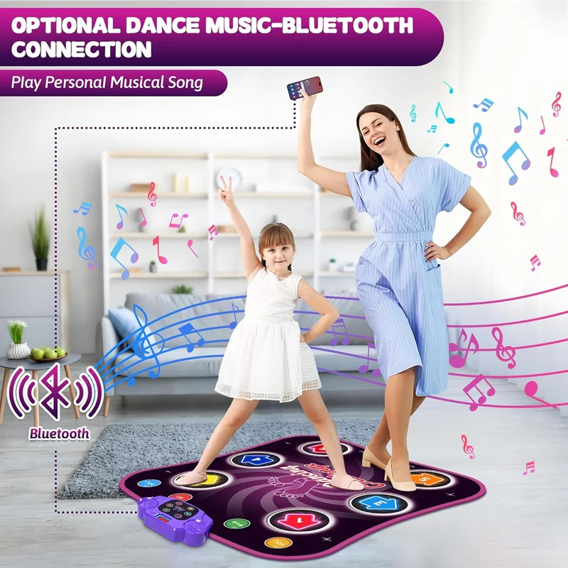 Dance Mat for Kids with Flashing Arrow Lights and Wireless Music Connection All Vera Mart