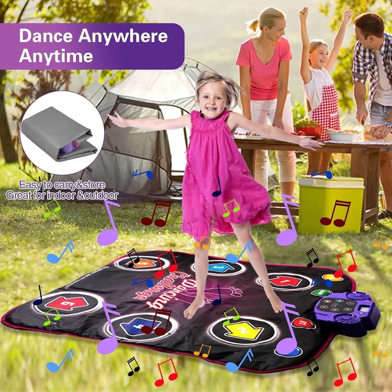 Dance Mat for Kids with Flashing Arrow Lights and Wireless Music Connection All Vera Mart