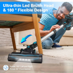 Cordless Stick Vacuum with Motorized Brush Head and LED Headlights, 45-Minute Runtime All Vera Mart