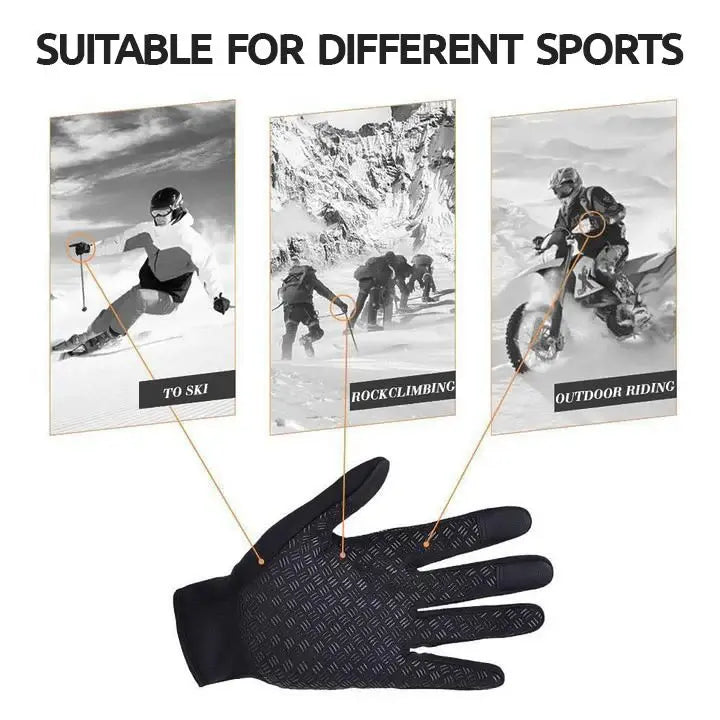 Touchscreen Winter Gloves with Triple-Layer Insulation and Anti-Slip Palm, Zippered Cuff All Vera Mart