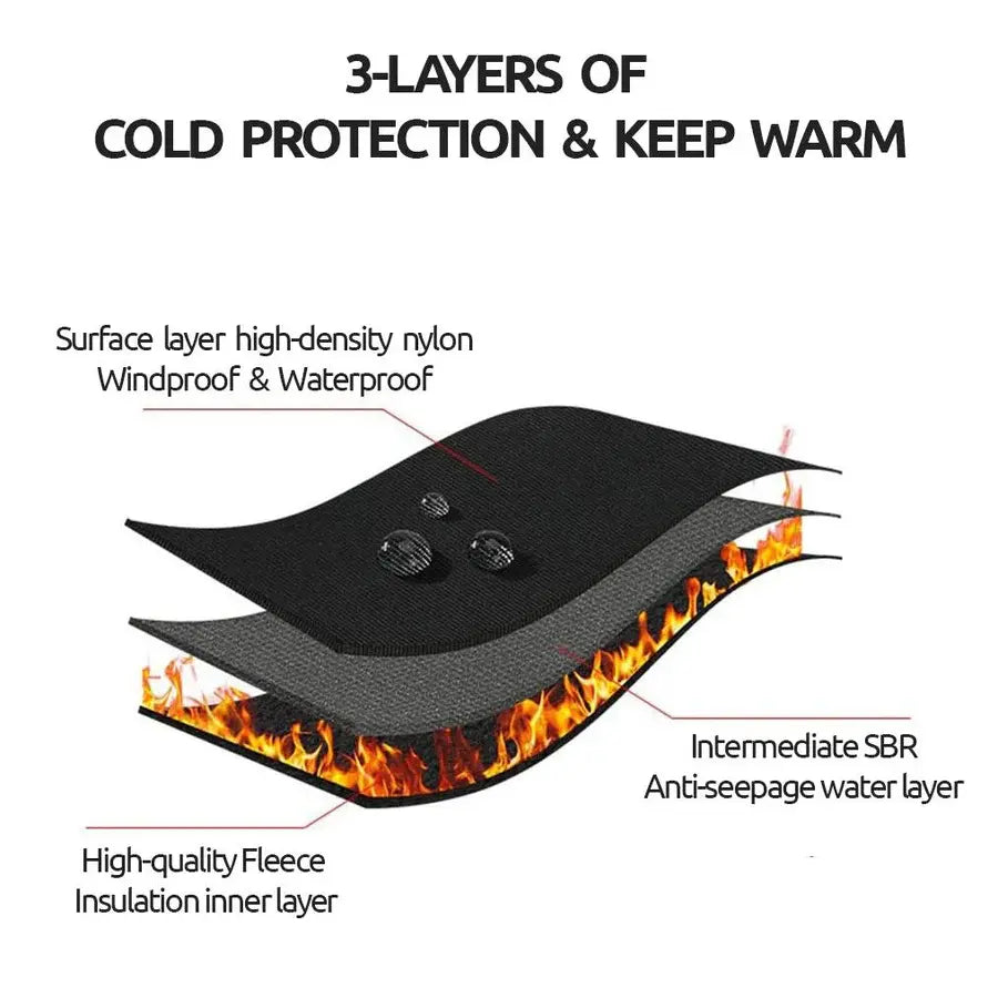 Touchscreen Winter Gloves with Triple-Layer Insulation and Anti-Slip Palm, Zippered Cuff All Vera Mart