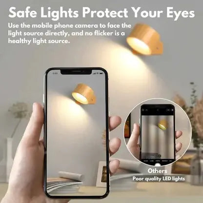 Rechargeable Wall Lamp with Magnetic 360° Swivel and Touch Dimmer, USB-C Charging All Vera Mart
