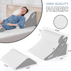 Four Piece Memory Foam Bed Wedge Pillow Set with Hook and Loop Connections and a Washable Plush Cover