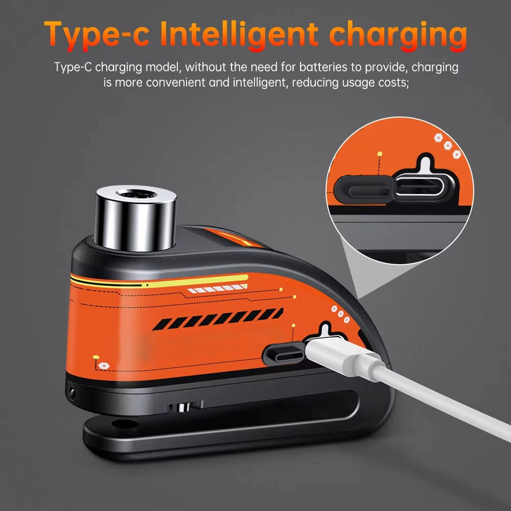 Brake Disc Lock with 120dB Motion Alarm and Reminder Cable All Vera Mart