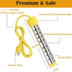 Bucket Water Heater with Stainless Steel Coil and Insulated Handle All Vera Mart