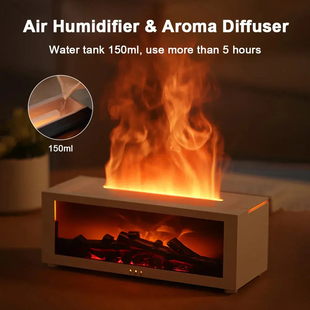 Air Purifier and Humidifier with Flame Effect, Aromatherapy Diffuser, Quiet 1.3L Tank All Vera Mart